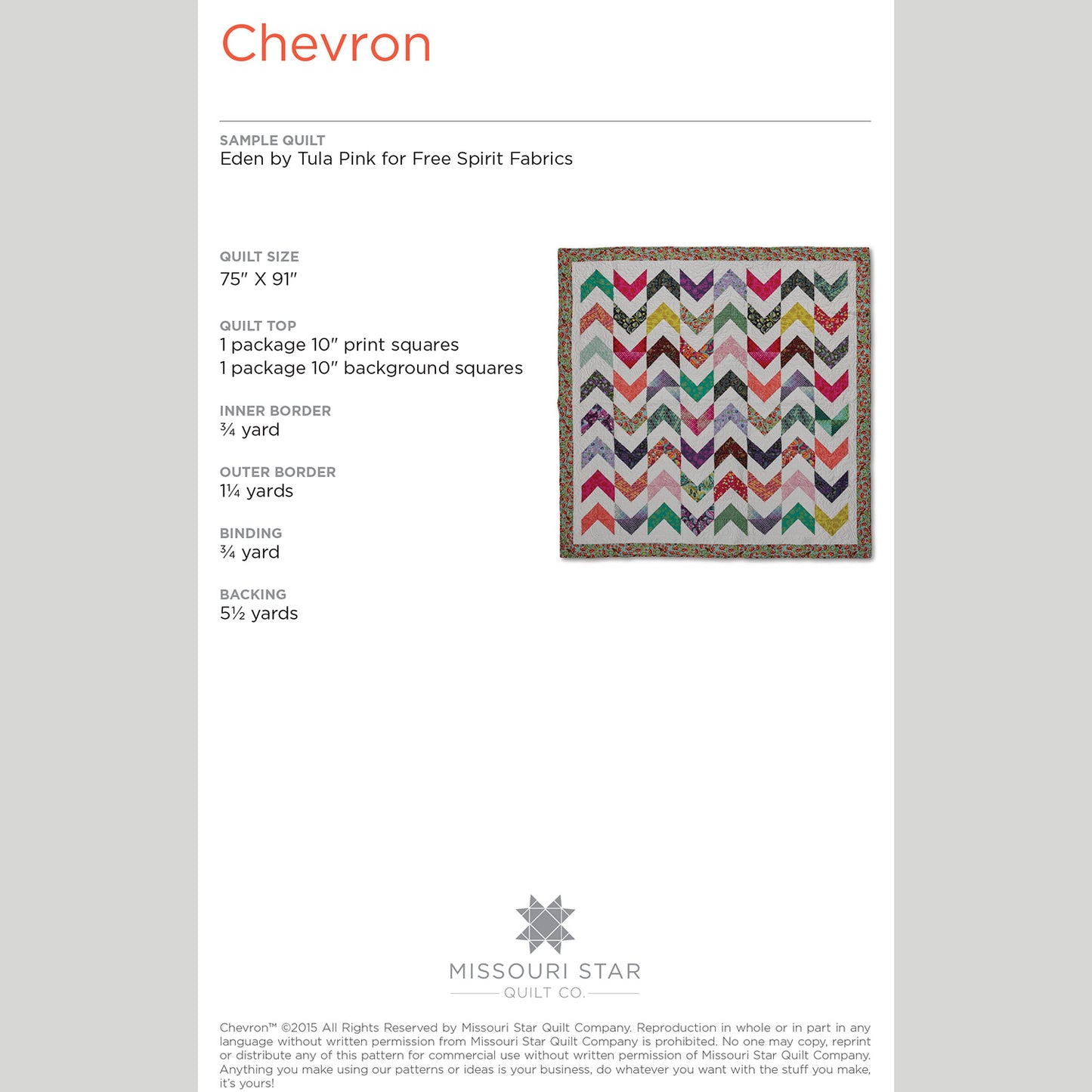 Digital Download - Chevron Quilt Pattern by Missouri Star Alternative View #1