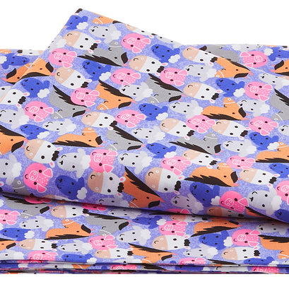 Farm Friends - Farm Faces Blue 2 Yard Cut