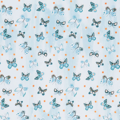 Daybreak - Butterflies Blue Yardage