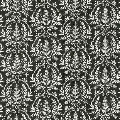 Happiness Blooms - Ferns and Foilage Damask Slate Yardage