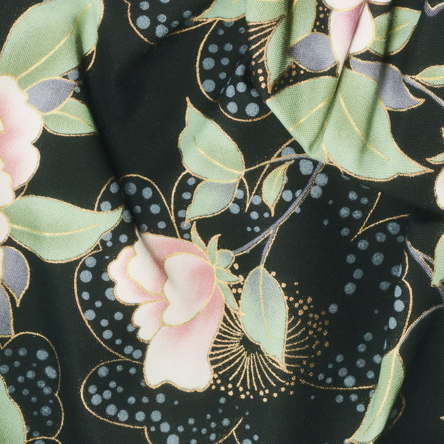 Imperial Collection - Honoka Plum Colorstory Floral Black Metallic Yardage Alternative View #1