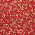 Holiday Flourish Holiday - Birds Crimson Metallic Yardage Primary Image