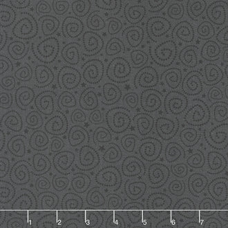 Beggars Night Buddies - Spirals and Stars Black Yardage