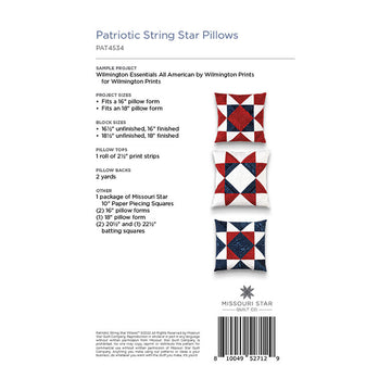Patriotic String Star Pillows Pattern by Missouri Star