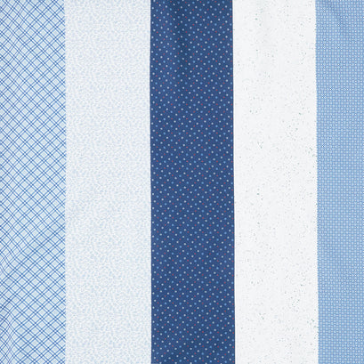 Snowfolks - Strip It 5" Stripe Blue Yardage