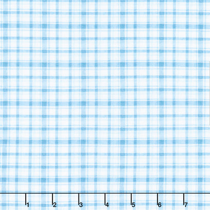 Much Loved Bear - Pop Up Plaid Blue Yardage