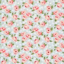 Country Rose - Country Bouquet Smokey Blue Yardage Primary Image