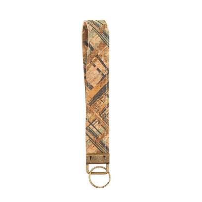 Walk, Don't Run Key Fob Kit - Rustic Plaid Cork & Eucalyptus Pebble Faux Leather