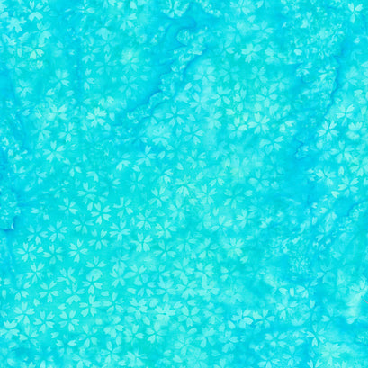 Jubilant Batiks - Petal Floral Teal Parakeet Yardage