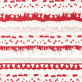 Redwork Christmas - Novelty Stripe Red Cream Yardage Primary Image