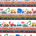 Build Your Own World - Border Stripe White Multi Yardage Primary Image