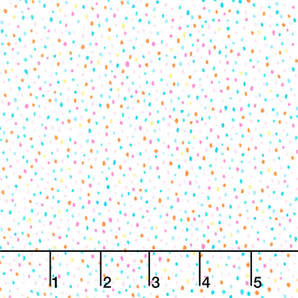 Painted Dots White Yardage