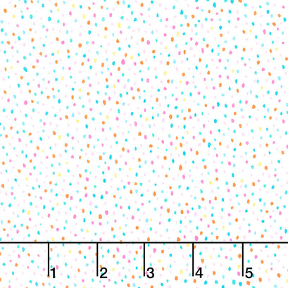Painted Dots White Yardage