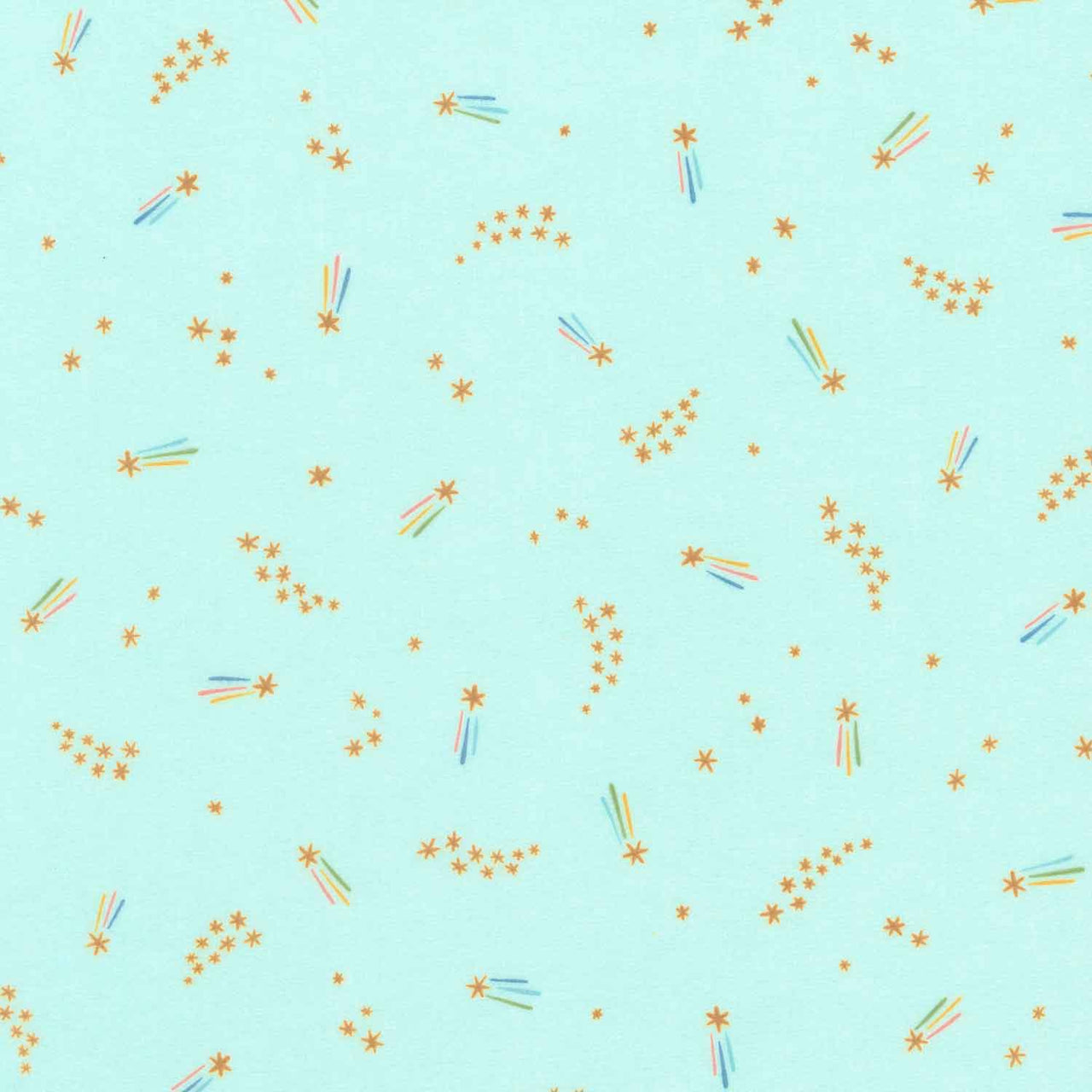 Cozy Cotton Flannels - Over the Moon Full Collection Shooting Stars Sea Mist Yardage Primary Image