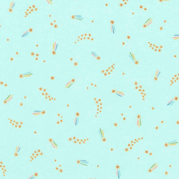 Cozy Cotton Flannels - Over the Moon Full Collection Shooting Stars Sea Mist Yardage Primary Image