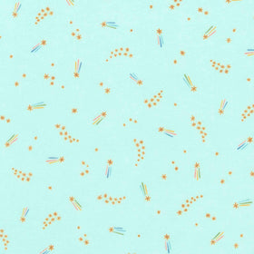 Cozy Cotton Flannels - Over the Moon Full Collection Shooting Stars Sea Mist Yardage Primary Image