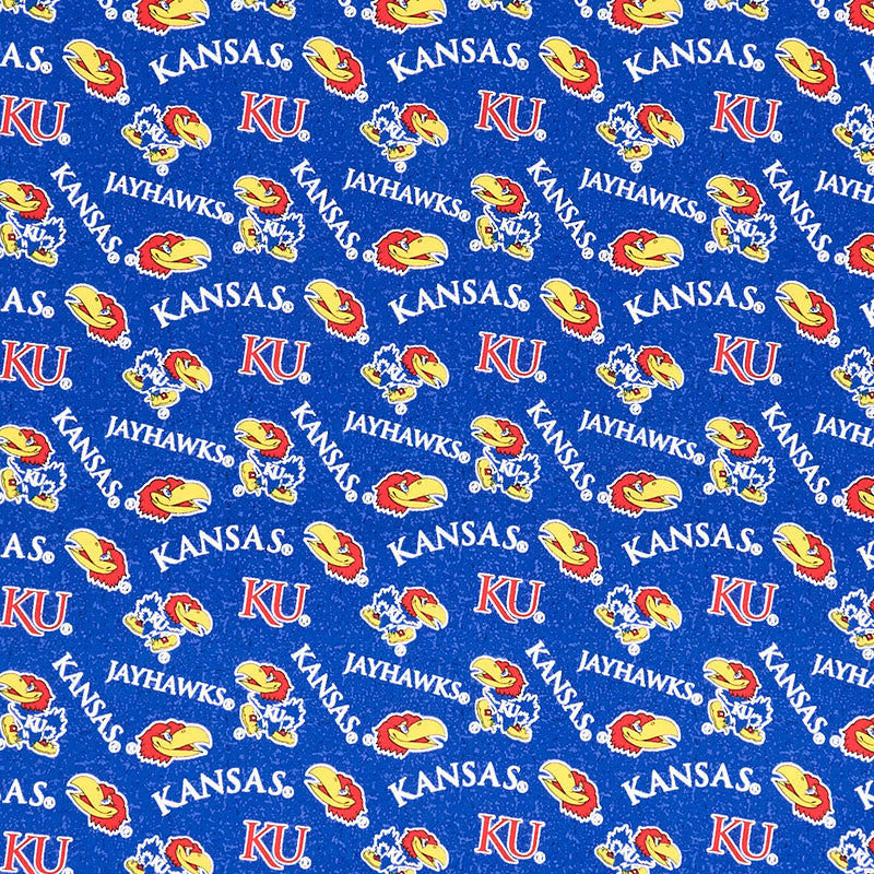 NCAA - Kansas Tone on Tone Blue Yardage Primary Image