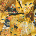 Cleo - Golden Bejeweled Cats Gold Metallic Yardage