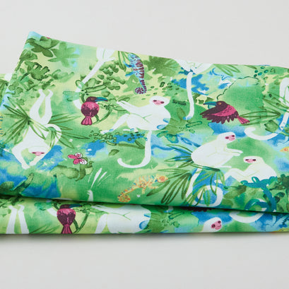 Madagascar Adventure - Silk Sifakas Green 2 Yard Cut