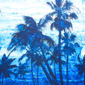 Palm Beach - Large Palm Trees Scenic Indigo Running Yardage