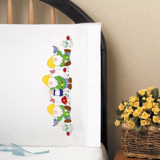 Gnomes Embroidery Pillowcase Set