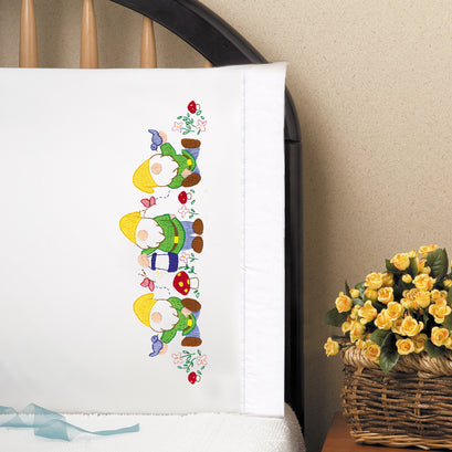 Gnomes Embroidery Pillowcase Set