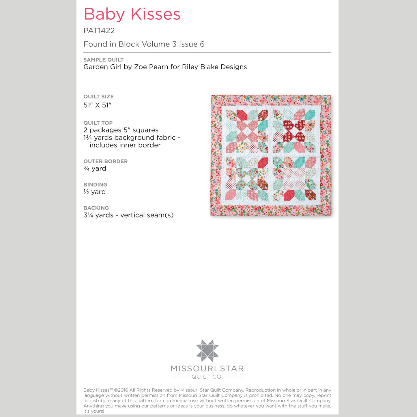Digital Download - Baby Kisses Quilt Pattern by Missouri Star Alternative View #1
