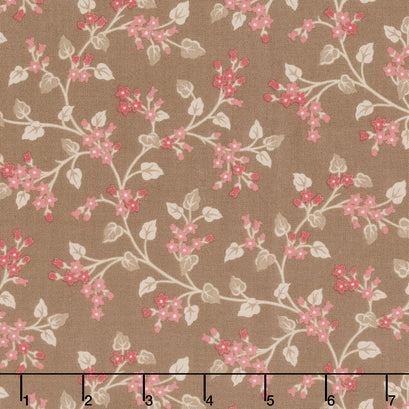 Cocoa Pink - Flower Vine Clay Yardage