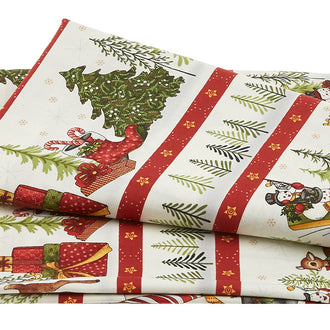 Winter Joy - Border Stripe Cream 2 Yard Cut