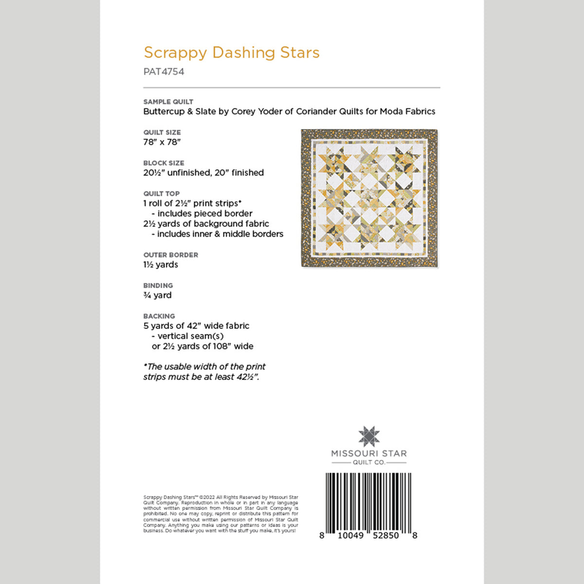 Digital Download - Scrappy Dashing Stars Quilt Pattern by Missouri Sta