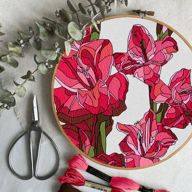 Gladiolus Botanical Embroidery Kit Primary Image