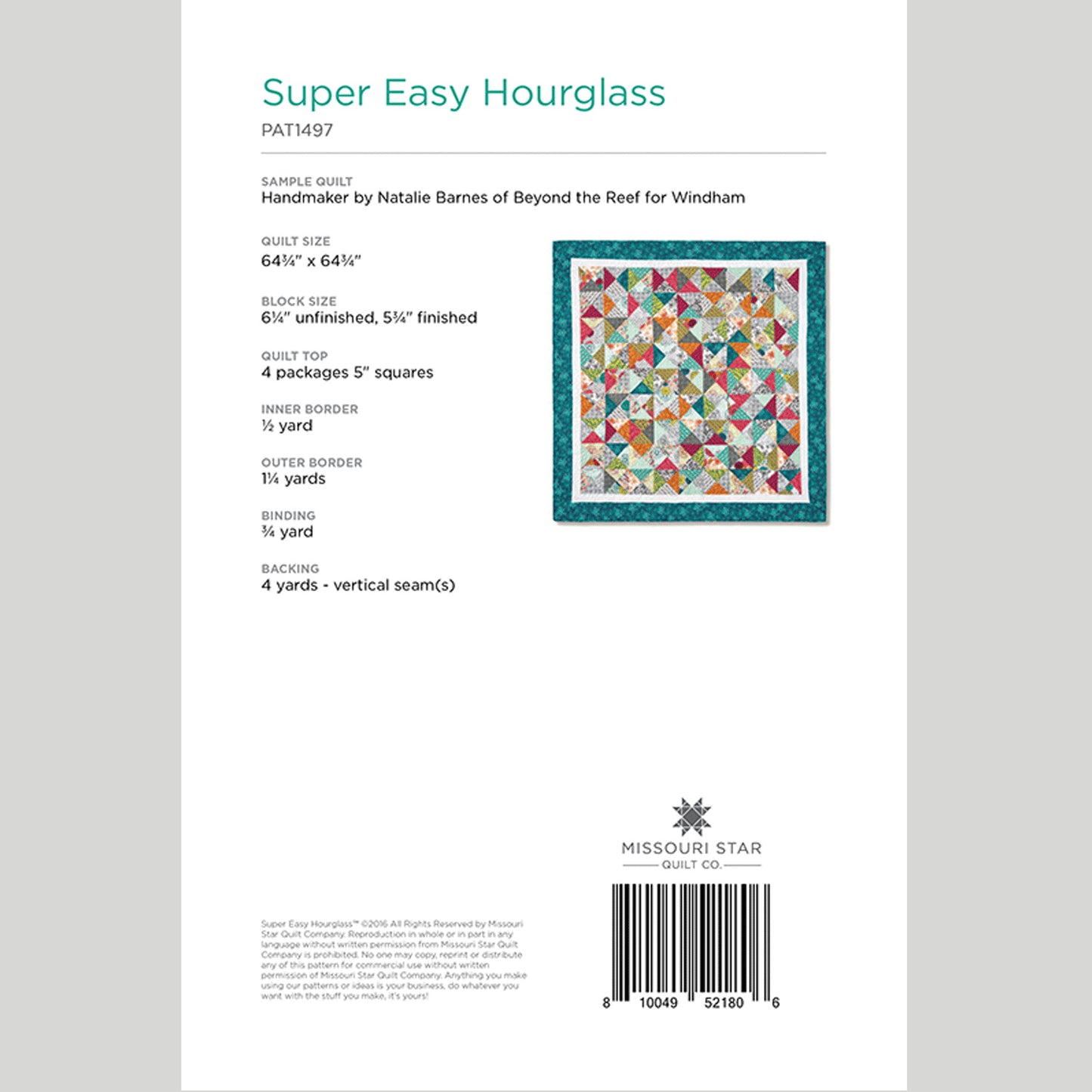 Digital Download - Super Easy Hourglass Quilt Pattern by Missouri Star Alternative View #1