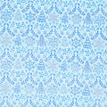 Holiday Flourish - Snow Flower - Blue ColorstoryDamask Sky Yardage Primary Image