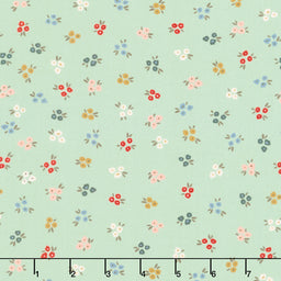 Dawn on the Prairie - Sweet Ditsy Dusty Mint Yardage Primary Image