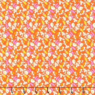 Lucky Rabbit - Calico Red Orange Yardage