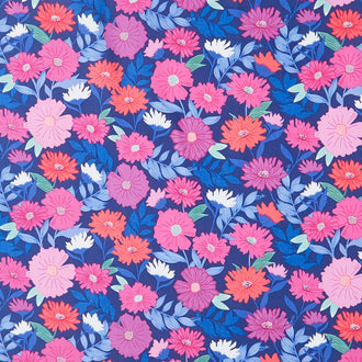 Enchanted Bloom - Boho Bouquet Royal Blue Yardage