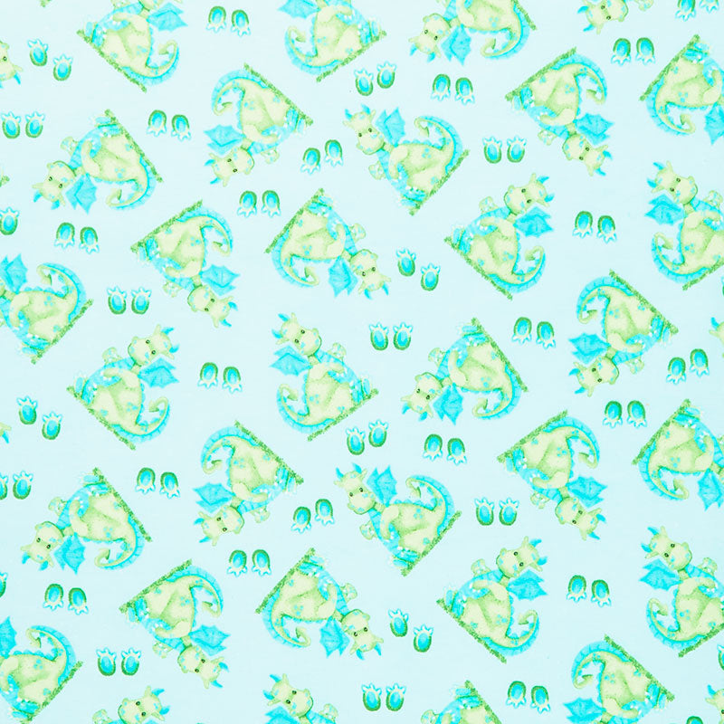 Comfy Flannel® - Dragons Blue Yardage Primary Image