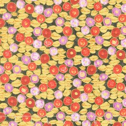 Gustav Klimt - Flowers Rose Metallic Yardage Primary Image