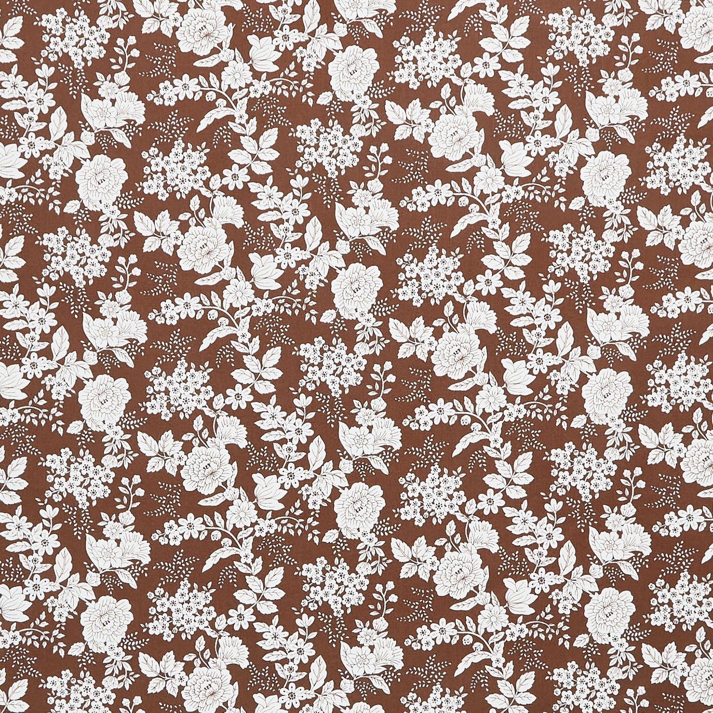 Tranquility (Henry Glass) - Floral Brown Yardage Primary Image
