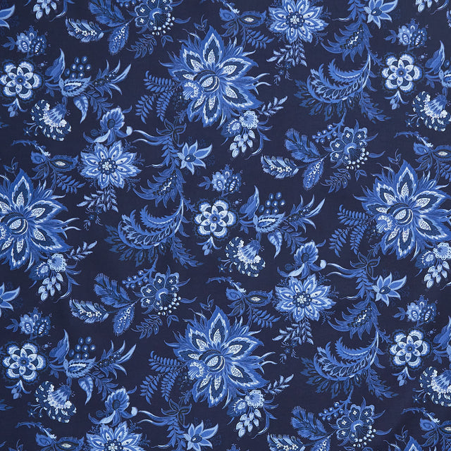 French Quarter - Large Floral Dark Blue Yardage Primary Image