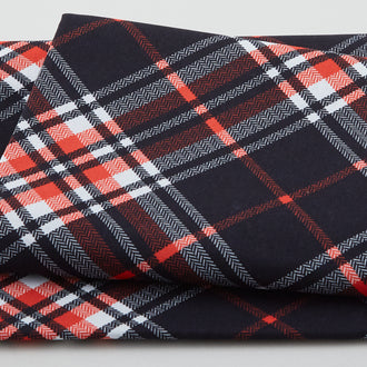 Red Plaids - Red Black Diagonal Plaid 2 Yard Cut