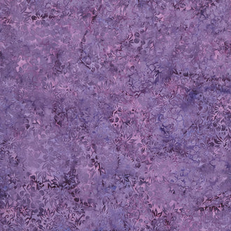 Happy Hive Batiks - Mixed Asian Floral Purple Heather Yardage