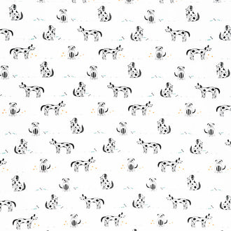 Oh Woof! - Good Pup White Black Yardage