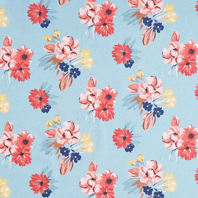 Wild Rose - Floral Blue Yardage