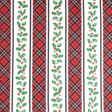 Cardinal Christmas - Stripe White Multi Yardage Primary Image