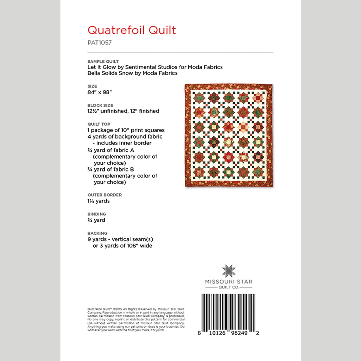 Digital Download - Quatrefoil Quilt Pattern by Missouri Star Alternative View #1