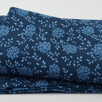 Tranquil Flannel - Contemporary Floral Navy 108" Wide 3 Yard Cut