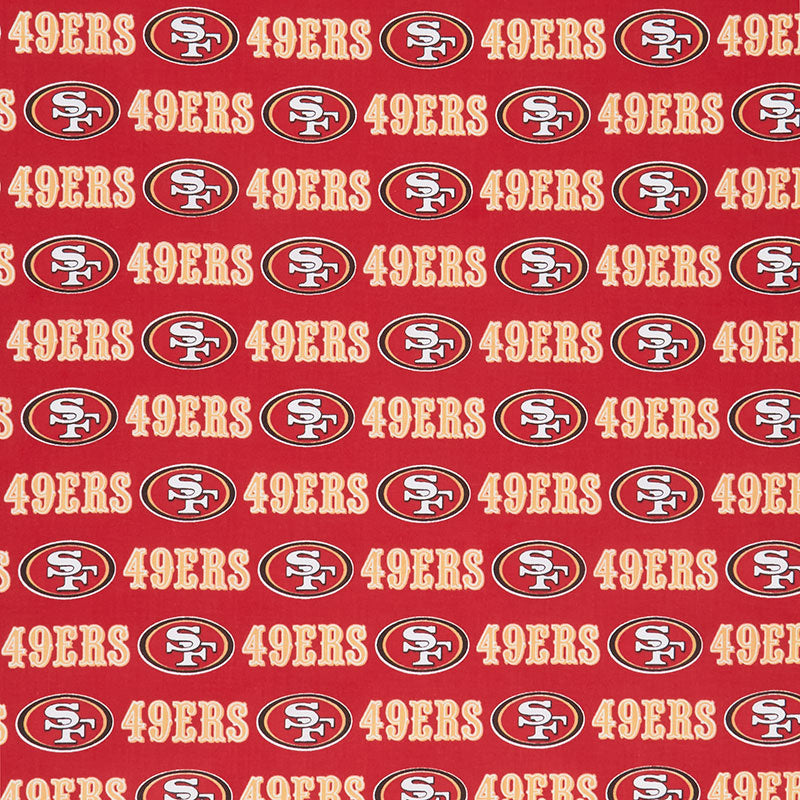 NFL - San Francisco 49ers Red Gold Yardage Size 58/60 Cotton Novelty | Fabric Traditions