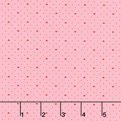 Lighthearted - Heart Dot 108" Wide Backing Light Pink
