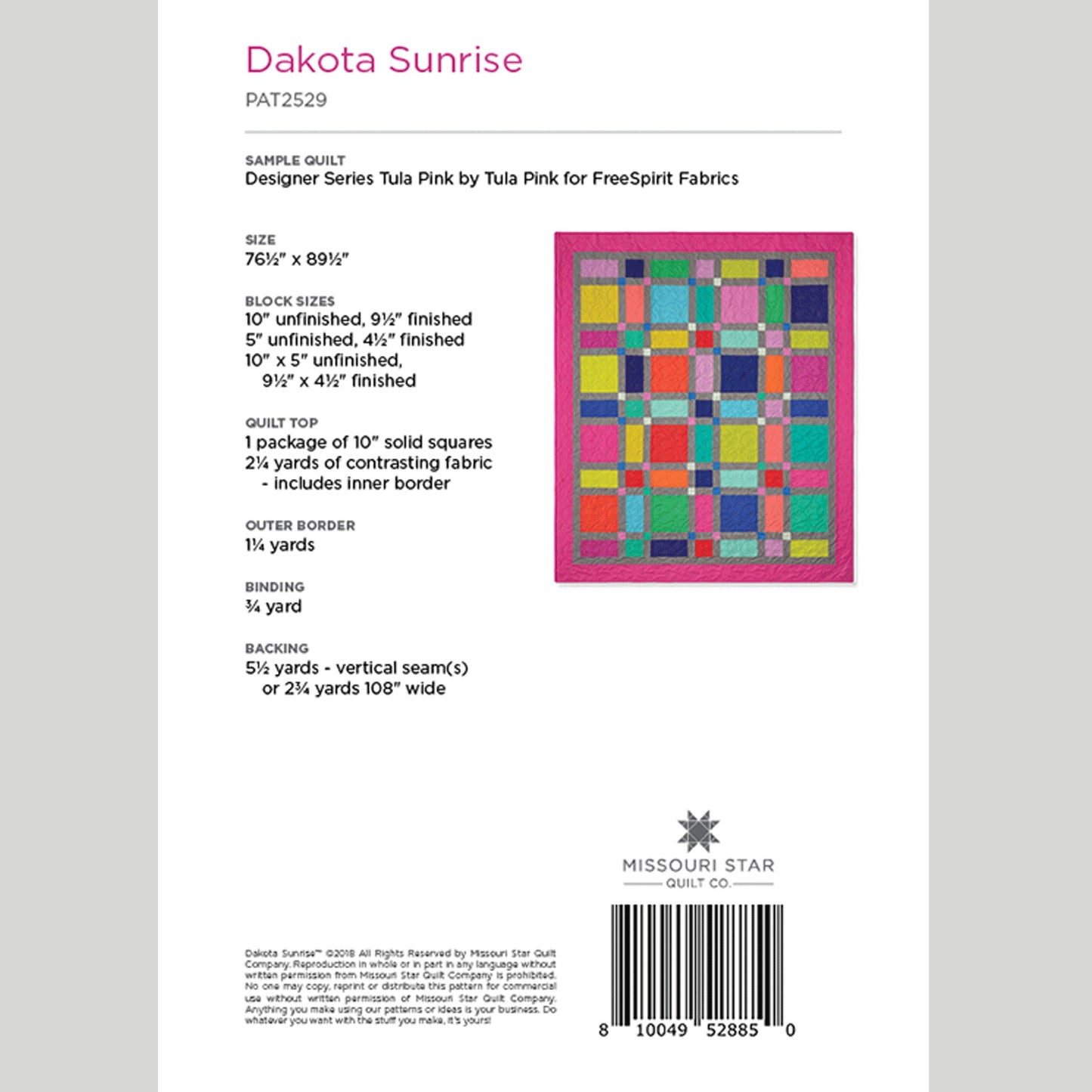 Digital Download - Dakota Sunrise Quilt Pattern by Missouri Star Alternative View #1